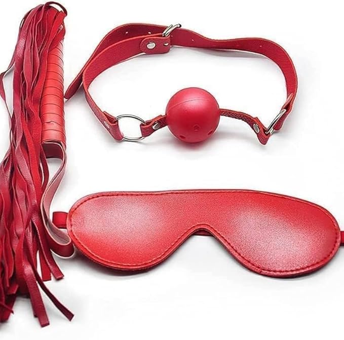 Pilates 11 Piece Fashion Design Leather Combination Set (Red), Fun Cosplay Racket Accessories, Wrist and Hip Yoga Supplies, Couple Gifts