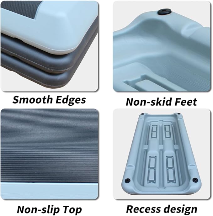 Adjustable Aerobic Step Platform with 4 Risers – Non-Slip Fitness Trainer for Home Workouts, Cardio & Strength Training
