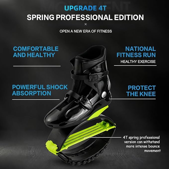 Kangaroo Jump Shoes for Women & Men – Adult Moon Shoes with 4 Springs, Low-Impact Fitness Jumping Boots for Exercise, Weight Loss, Cardio