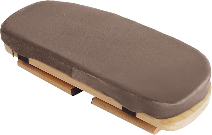 Foldable Meditation Bench with Cushion,Bamboo Meditation Stool,Portable Kneeling Stool,Prayer Bench,Brown,Wood Color