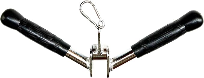 qibylift Barbell Multi-Exerciser Cable Attachment For Cable Machines, Lat Pull Down Bar Cable Machine Attachments, Tricep Press Down Bar, Revolving Straight Curl Pulldown Bar with Rotating & Rubber Handle Grips