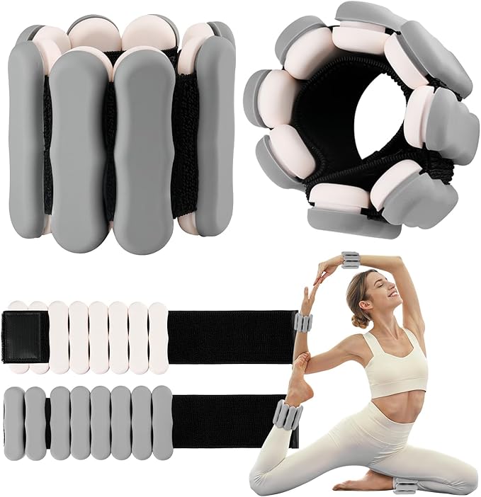 Wrist Ankle Weights for Women Men, Leg Arm Wrist Weights Bangles 1lb*2 2lb*2 Wearable Weights Pilates Weighted Bracelet for Strength Training Walking Swimming Yoga Physical Therapy