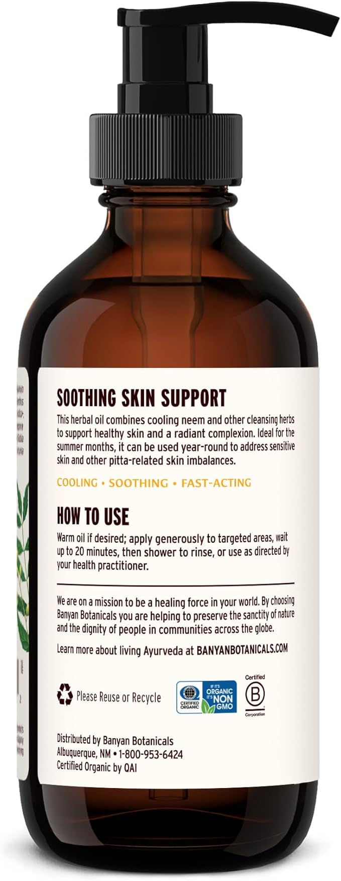 Banyan Botanicals Sidha Soma Supreme Neem Oil+ – Ayurvedic Massage Oil with Organic Neem Leaf – for Healthy and Radiant Skin – 8 oz – Non GMO Sustainably Sourced Ayurvedic Physician Formulated