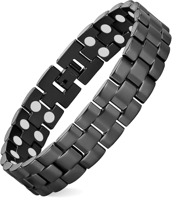 MagEnergy Mens Copper Magnetic Bracelets, 99.9% Pure Copper Bracelet with Double-Row Strength Magnets, Adjustable Jewelry with Sizing Tool