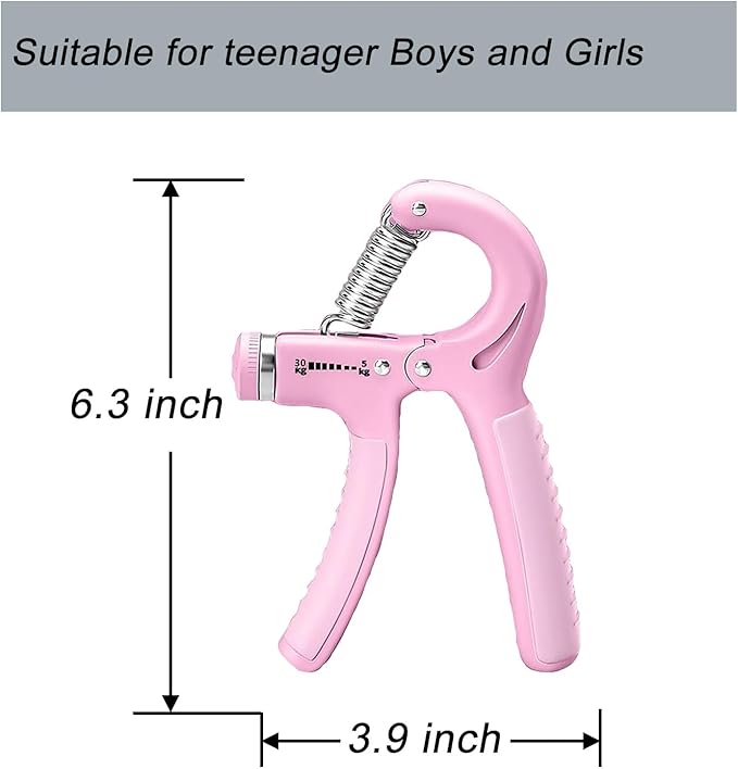 Strengthener Hand Grip for Kid Boys Girls Teenager Strength Trainer Number Counter Forearm Finger Wrist Gripper Exerciser 5-30kg Adjustable Stretcher Squeezer Workout