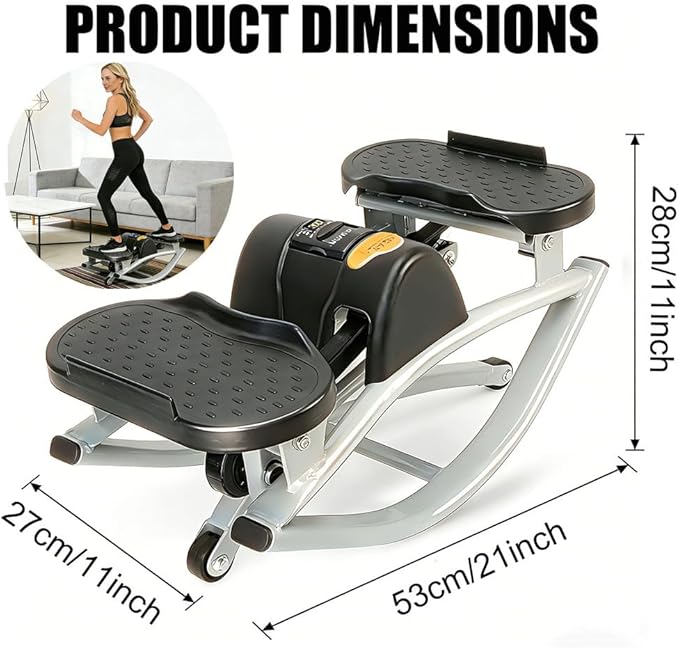 Rock Stepper Side to Side for Legs Glutes,Mini Rocking Stepper Exercise Machine,Compact Stair Steppers with LCD Monitor&Anti-Slip Mat,Low-Impact Home Workout,220 LBS Weight Capacity