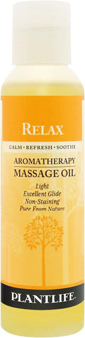 Plantlife Relax Massage Oil - Absorbs Deeply into The Skin and is Circulated Throughout, Providing Optimum Benefit to The Mind and Body - Made in California 4 oz