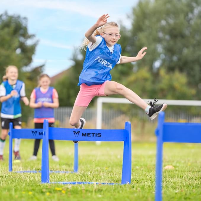 FORZA METIS Junior Foam Hurdles [Set of 4] – Adjustable Speed Training Hurdles for Young Athletes – Choice of 4 Vibrant Colors