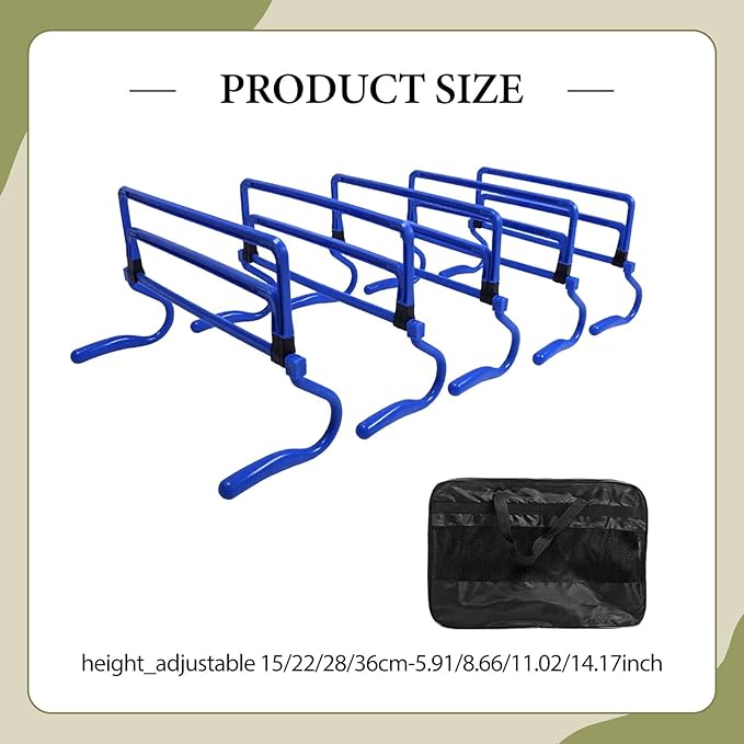 5Pcs Agility Training Hurdles Agility Speed Training Equipment Adjustable Height for Soccer Outdoor Sports Foot Exercise