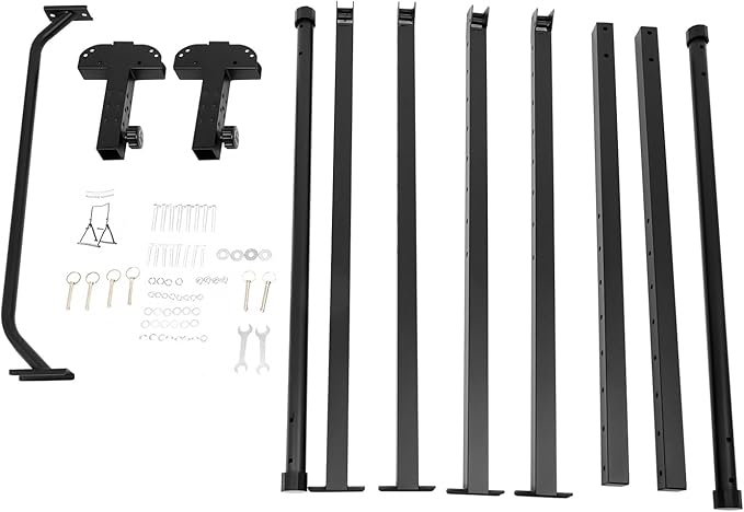 Adjustable Triangular Power Tower Dip Station Pull Up Bar, 441LBS Carbon Steel 5.74-7.55FT Adjustable Height Foldable Strength Training Exercise Equipment for Home Gym/Bedroom/Sports Center