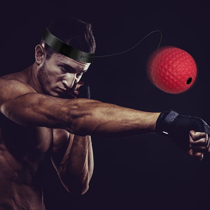 PUCHEN Box Bollen, Box Ball Game, Boxing Reflex Ball, Boxing Ball with Headband Punching Balls Equipment for, Reaction Speed,Agility, Punching Speed, Fight Skilland Hand Eye Coordination Training