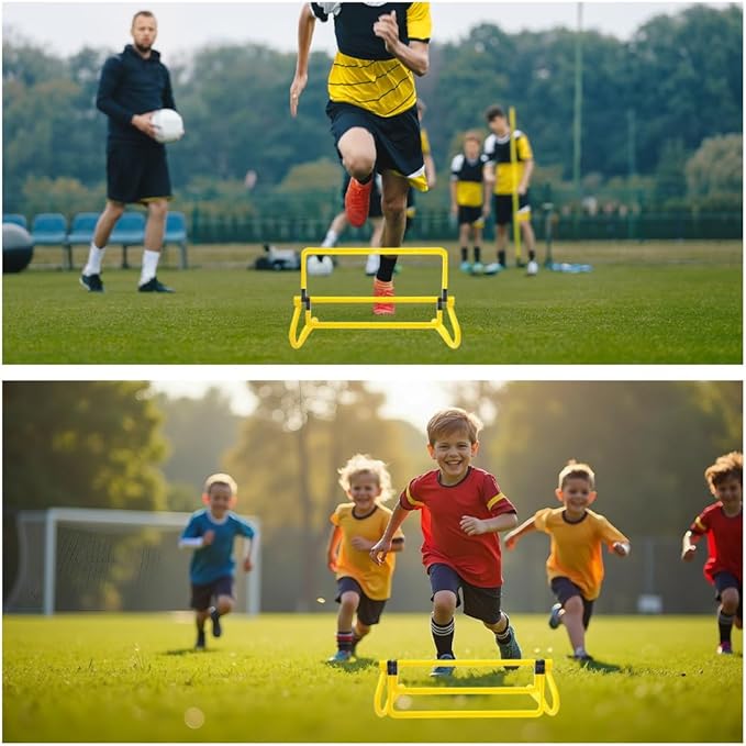 Japard 6 Pcs Agility Hurdles Speed Training Equipment, 4 Height Adjustable Setting, Soccer Training Equipment for Youth Adults