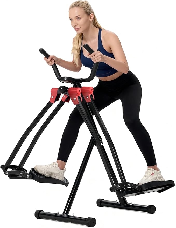 Air Walk Elliptical Glider Machine,Foldable Machine, Ellipse Leg Exerciser for Seniors, Cardio Trainer Glider for Home Exercise, Side Sway Action 360 Motion Full-Body Exerciser for Home Gym