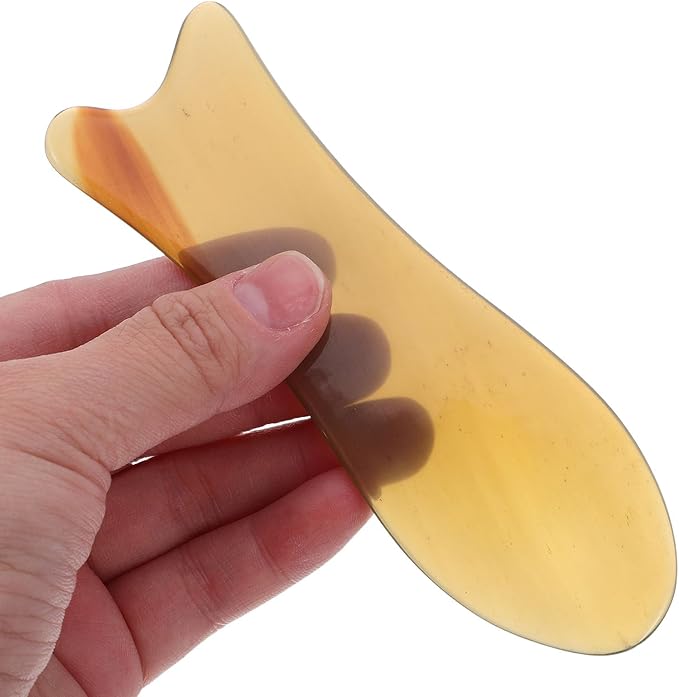 Healifty Neck Massager Neck Massager Ox Horn Board 2Pcs Massage Tool Scraping Board Thai Massage for Woman Man Travel