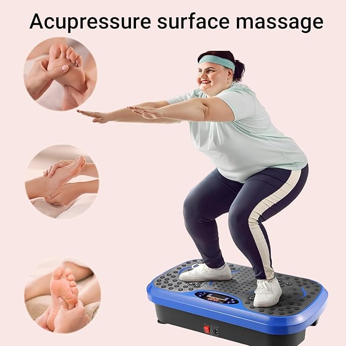 MAMIZO Vibration Plate Exercise Machine, Full Body Workout Shake Board Vibrate Platform for Lymphatic Drainage Weight Loss, with Loop Bands & Remote, Workout Equipment for Home Women Men