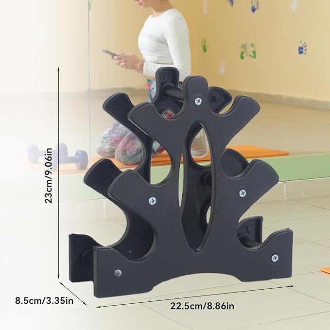 Hapivida Weight Rack, 3-Tier A-Frame Dumbbell Stand with Screw Fixation Anti-Loosening Bracket Space Saving Holder for Home Gym Exercise Equipment Storage
