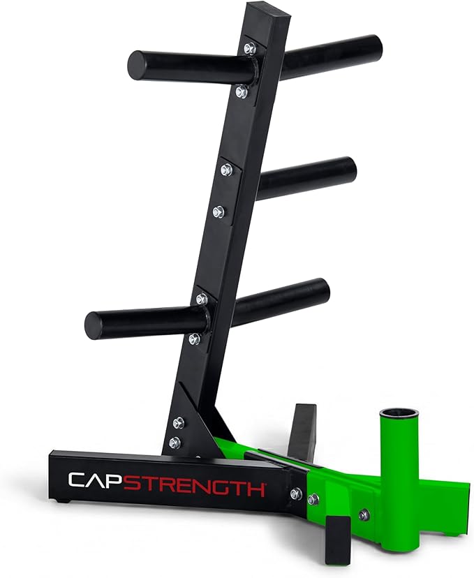 Cap Barbell Olympic Plate Tree Storage Rack, Multiple Colors