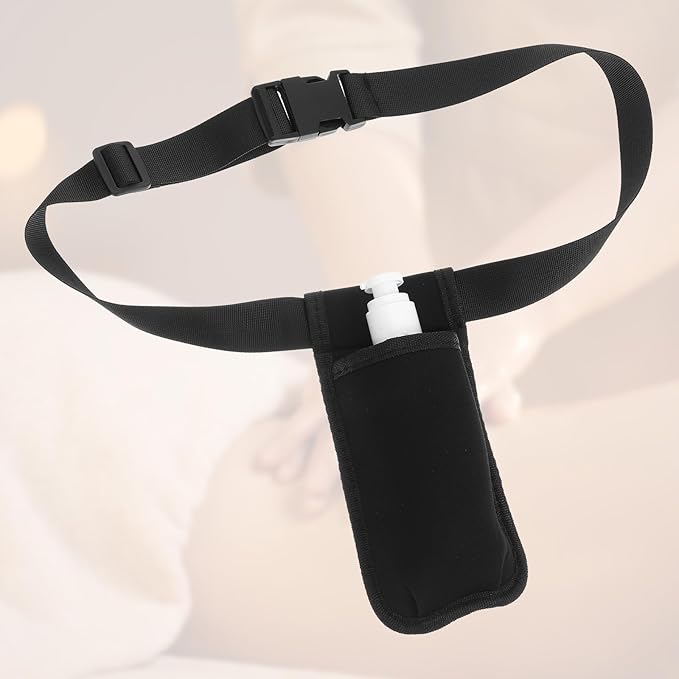 Massage Bottle Bag Comfortable Massage Oil Case Professional Single Bottle Waist Oil Cream Tools Adjustable Lotion Case Organizer Belt Durable Therapist Essential Accessory