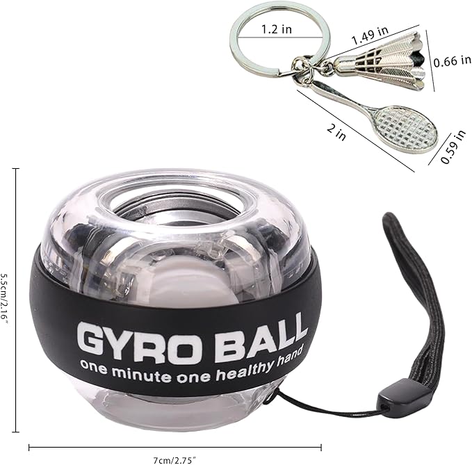 Hand Grip Strengthener Ball Wrist Ball gyro ball Exerciser Auto-Start Wrist Balls Hand Exerciser Devices with LED Lights for Strengthening Arms hand strengthening devices powerball gyro exerciser