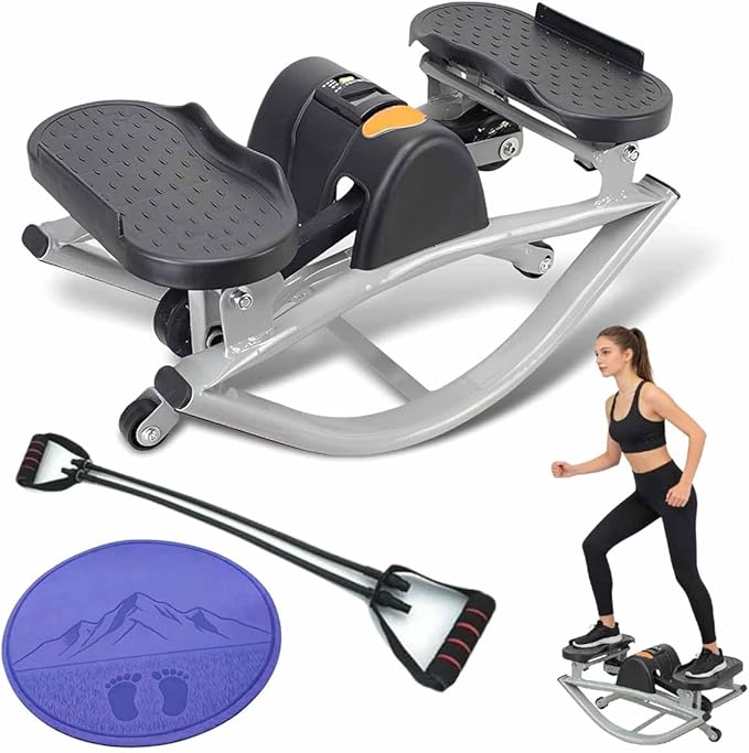 Step Machines Stepper, Lateral Rocking Fitness Stepper, Exercise Machine Side to Side, Tons Abs Twister, Mini Cardio Home Workout Machine, Low-Impact Compact Steppers for Legs, Glutes, Absz