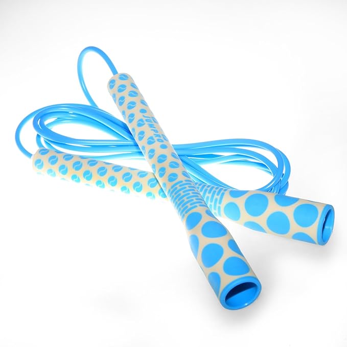 Skipping Jump Rope for Fitness Workout - Light Weight, Adjustable, Tangle Free, Excellent line control for Cardio Boxing, CrossFit, Training Exercise All Ages and Gender ( Special Luxury, KA-220, Made in Korea)