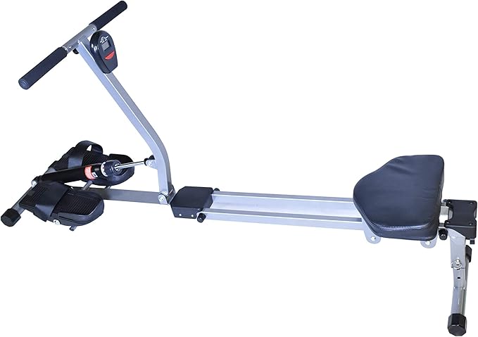 Fitness Rowing Machine X Series HD Foldable Rower for Home Use, with 12 Adjustable Resistance Hydraulic System, LCD Monitor and Comfortable Seat Cushion