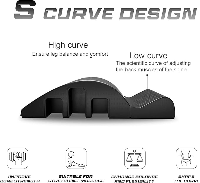Pilates Spine Corrector Arc Barrel for Back Flexibility, Core Strength & Posture Support, Spinal Corrector Pilates Foam in Black