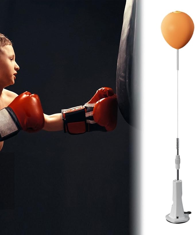 Boxing Reaction Ball with Stand, Height Adjustable Punching Bag for Speed Training, MMA Home Gym Workout Equipment with Suction Cup Base