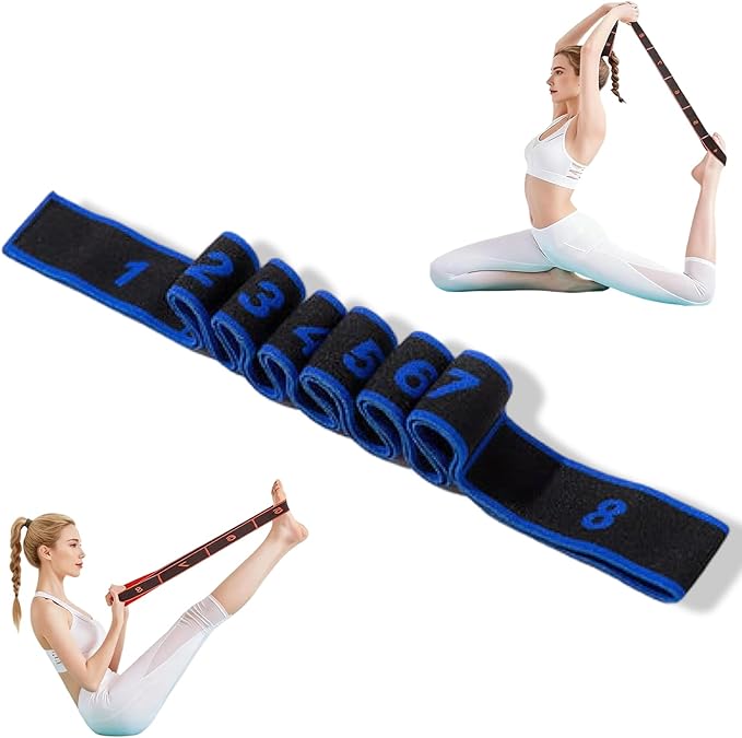 Fitness Resistance Band for Stretching and Yoga, Fashion Puller Exercise, 8/10 Loops Elastic Exercise Bands for Adults, Exercise Bands with Handles for Full Body Stretching Shaping