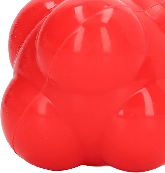 Hex Reaction Trainer Ball, Rubber Reaction Ball for Improving Hand Eye Coordination, Bright Color Reaction Catch Ball with Random Bounce, Portable Agility Training Tool for