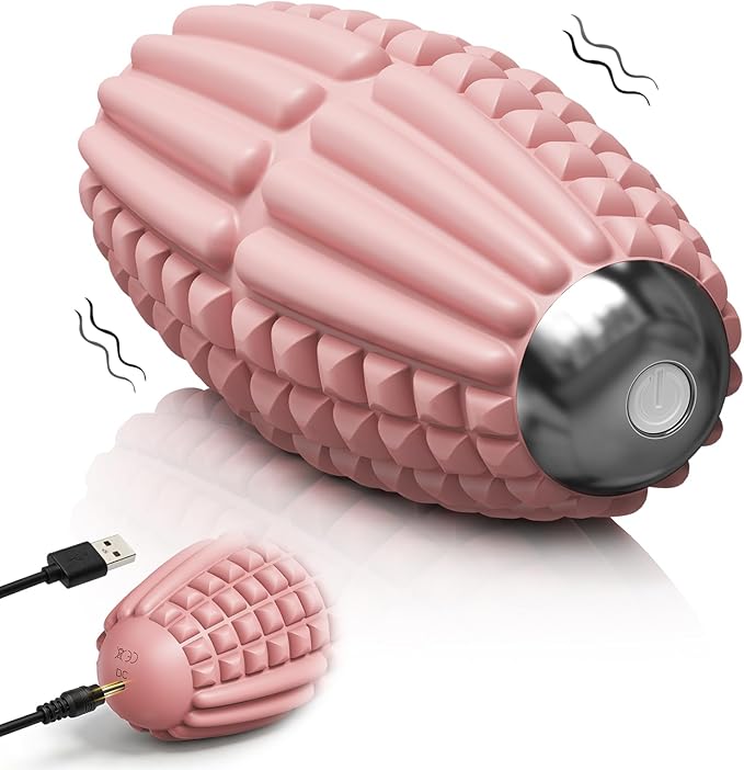 Upgraded Vibrating Massage Ball,4-Speed with Rechargeable,Trigger Point Myofascial Massage Roller Ball for Relieving Muscle Pressure, Electric Massager for Fitness/Yoga/Training (Pink)