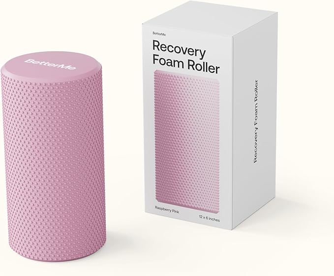 BetterMe Foam Roller for Muscle Recovery – High Density Exercise Roller for Back &Legs – Deep Tissue Massage Roller for Tension, Relief & Stretching (Raspberry Pink)