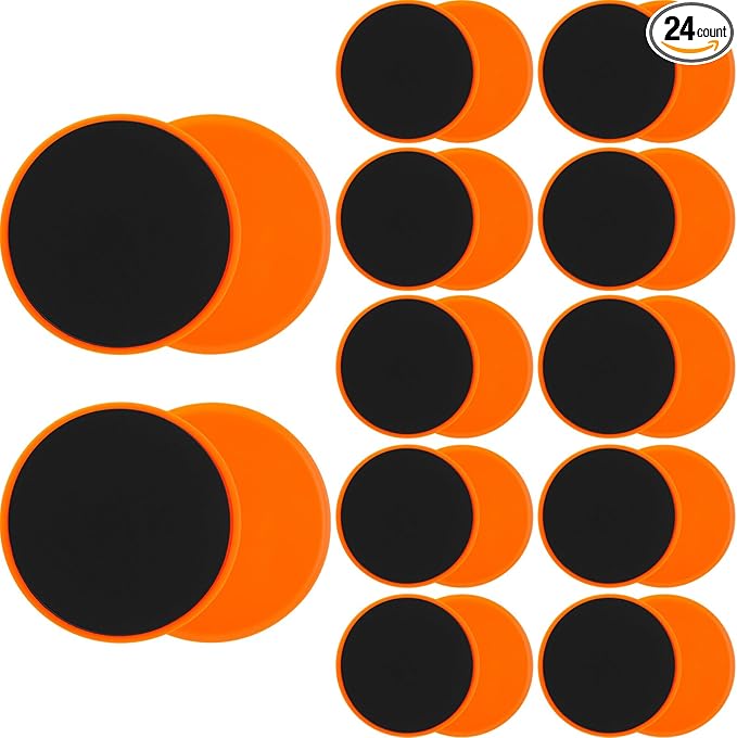 Wettarn 24 Pcs Core Sliders for Working Out Abdominal Exercise Gliding Discs Dual Sided Workout Disc Fitness Sliders Exercise Gear for Gym Floors Training Abdominal Core Strength