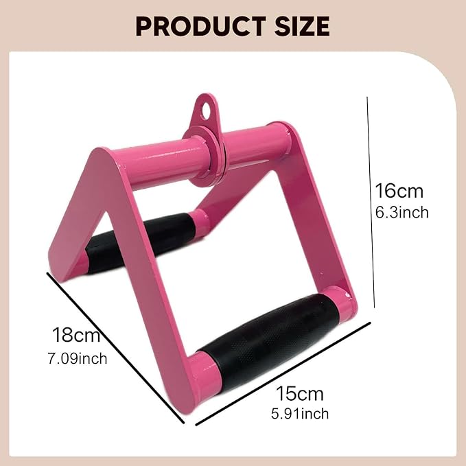 pistro V Bar Cable Attachment for LAT Pulldown & Rows - Steel & TPE Double Handle (18cmx15cm/7.1" x5.9) - Home & Gym Strength Training Equipment
