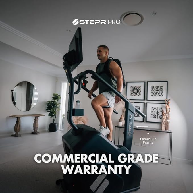 STEPR PRO Classic Stair Master with LED Touchscreen, Commercial Grade Stairmaster Machine for Home, 190 Steps/Min, Bluetooth Stepper Machine, Resistance Band Attachments, Mobile App, 400 lb Capacity