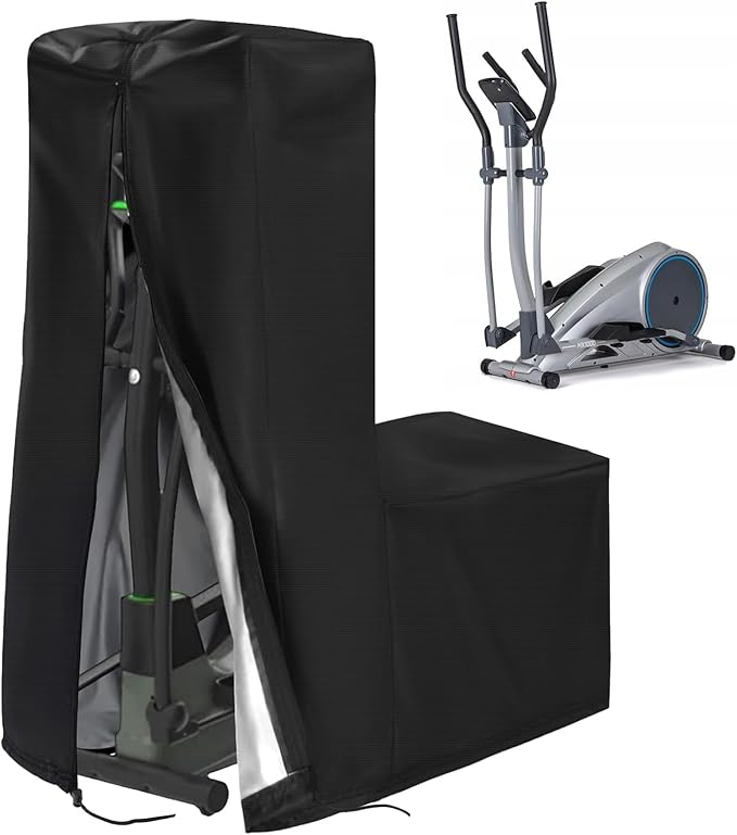 Elliptical Cover Elliptical Exercise Machine Cover for Indoor & Outdoor Home Elliptical Fitness Machine Protective Cover Waterproof & Dustproof Black