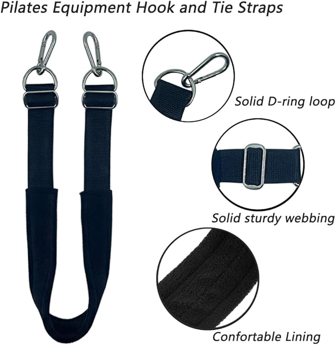 Pilates Equipment Hook and Tie Straps,Equipoise Body Cotton Straps,Suitable for Pilates Core Bed Accessories,Balance Training -Thickened Material 27.6 in.
