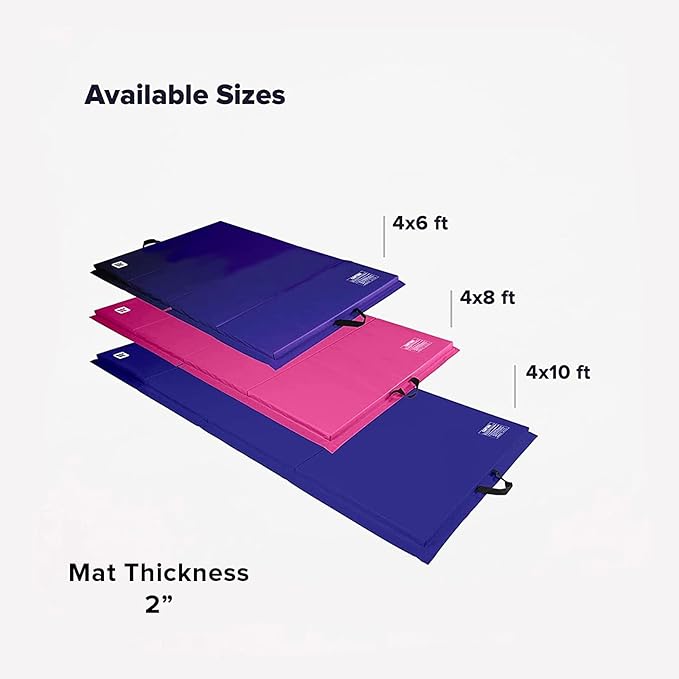 We Sell Mats - 4 ft x 6 ft x 2 - Personal Fitness & Exercise Mat for Home Workout - Lightweight and Folds for Carrying – All Purpose Gym Mat – Thick Mat for Yoga, Pilates, Stretches, Floor Exercises
