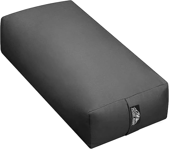 Mount Adams Rectangular Yoga Bolster for Restorative Yoga, 24" x 10" x 5", 6 lbs, 100% Cotton Rectangular Pillow with Handles, Dense, Firm Yoga Pillow and Cushion for Home or Studio