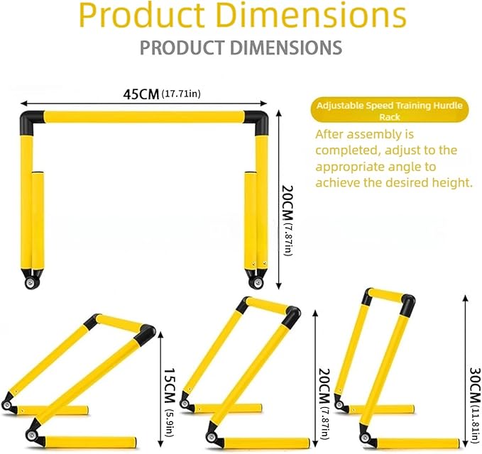 Adjustable Speed Agility Hurdles Portable Training Equipment for Soccer Basketball Track Field Outdoor Speed Training Gear