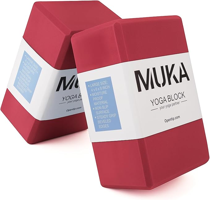 Muka 4 Pack Yoga Blocks 4x6x9 Inch, High Density EVA Foam Yoga Brick for Meditation, Pilates