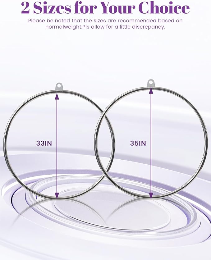 Aerial Lyra Hoop Kit 90cm, 32mm Thick, Maximum Load 460 LBS, Yoga Equipment Set with Hardware Kit for Yoga Dance, Aerial Fitness
