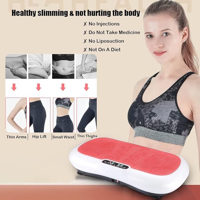 Vibration Plate Exercise Machine Whole Body Vibration Platform Machine with Loop Resistance Bands for Home Fitness Training & Weight Loss