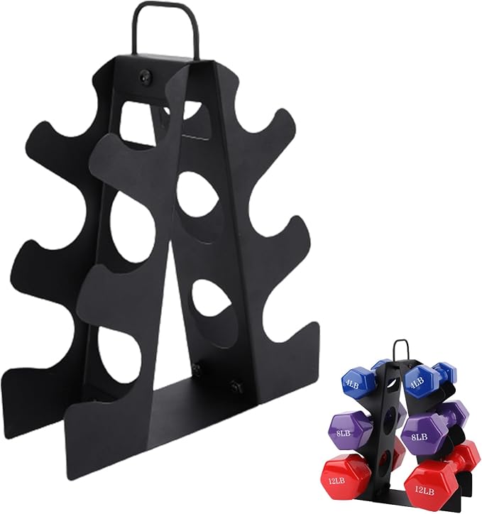 3-Tier | 4-Tier Dumbbell Rack for Dumbbells , A-Frame Weight Stand Only, Compact Space-Saving Design for Home Gym, Heavy-Duty Alloy Steel Organization Rack (Dumbbells Not Included ）