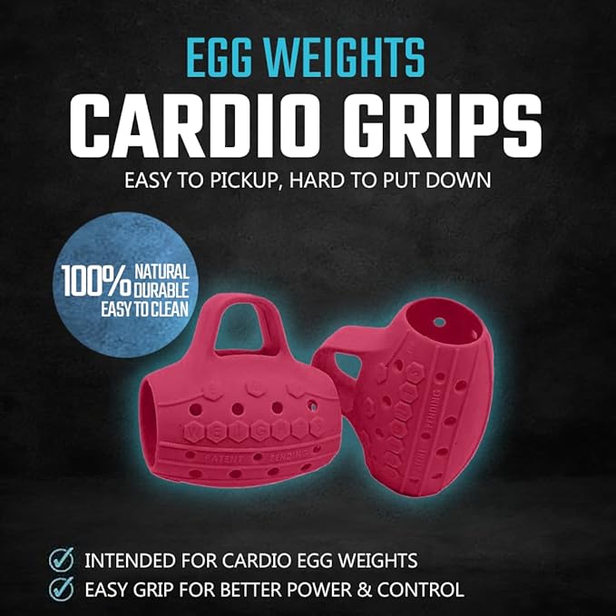 Egg Weights Colored Cardio 2.0 lbs Pair Replacement Grips Anti-Slip Silicone Rubber Finger Loop for Cardio Egg Weights