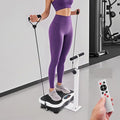 Vibration Plate Exercise Machine with Handlebars, Adjust Height Vibrating Plate Exercise Machine with LED Screen & Anti-Slip Suction Cups, Whole Body Workout Sculpting Platform for Fitness Fat Burner