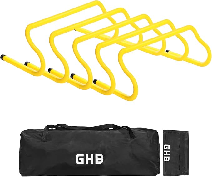 GHB Agility Hurdles 8" Speed Agility Training Hurdles, Detachable Sturdy Hurdles Training Equipment Set with Carry Bag for Kids,Athletes,Soccer,Basketball