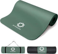 Primasole Thick Yoga Mat, 1/2-Inch Extra Thick NBR Mat with Enhanced Stability - Textured Design, Lightweight Mat with Carrying Strap & Case for Yoga, Pilates, Gym & Home Use (Dark green Colors)