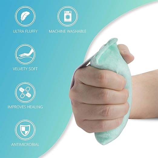 NYOrtho Hand Contracture Cushion 6" x 3" - 1-Pack Palm Grip for Stroke Recovery & Orthopedic Support - Latex-Free, Odor-Control, Sweat-Resistant, Machine Washable Palm Protector with Elastic Strap
