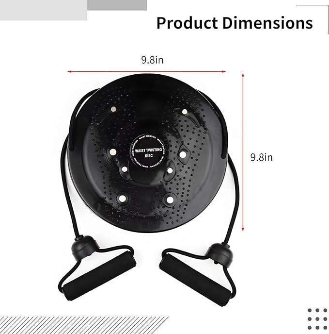 Waist Twisting Disc for Home Exercise, Waist Whisper Ab Twister Board, 9.8 x 9.8 x 1.4 in, Effortless Slimming, Supports 220 lbs Plastic Material